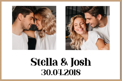 Personalised Photo Upload Name & Date Framed Print