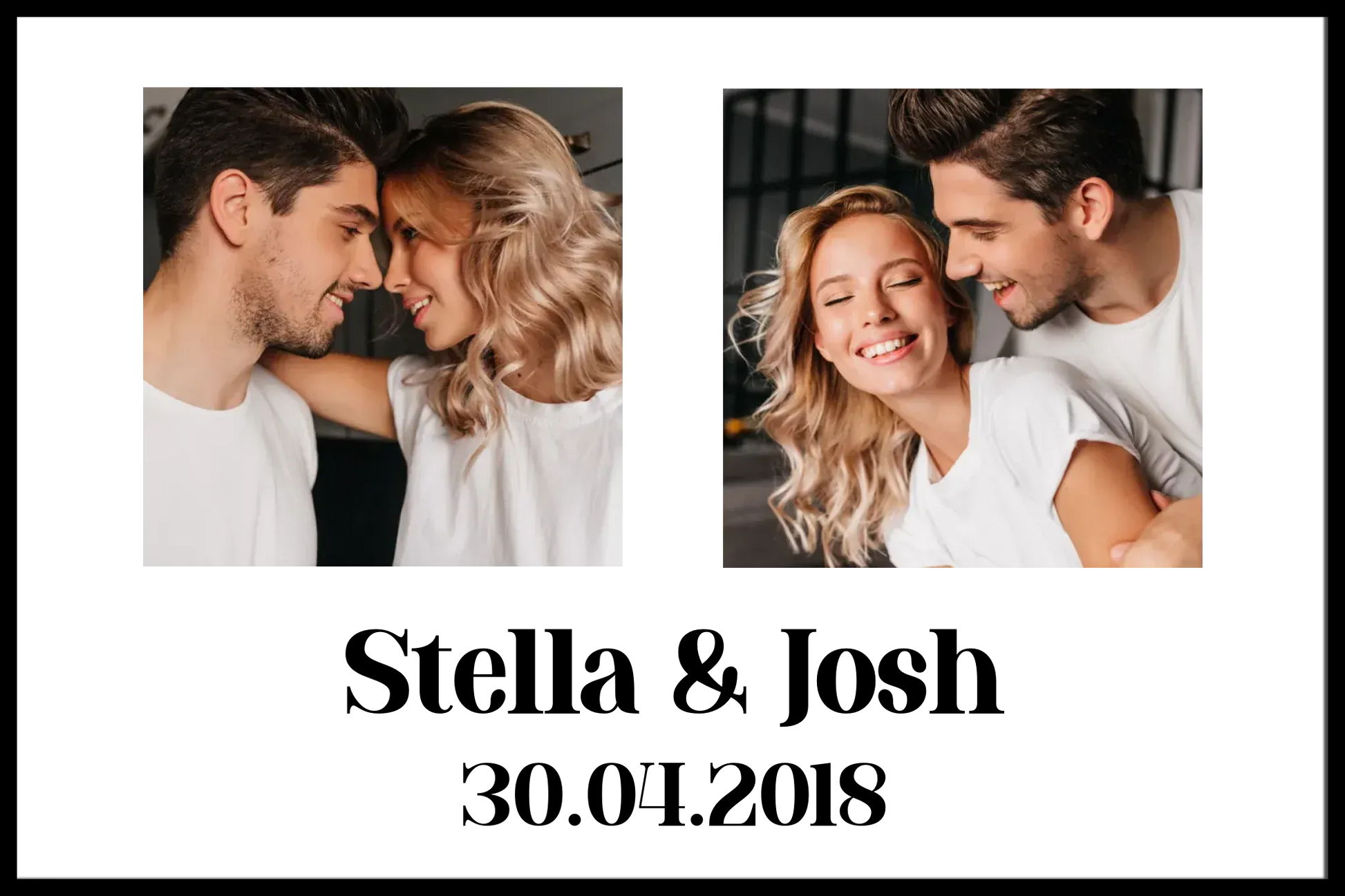 Personalised Photo Upload Name & Date Framed Print