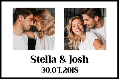 Personalised Photo Upload Name & Date Framed Print