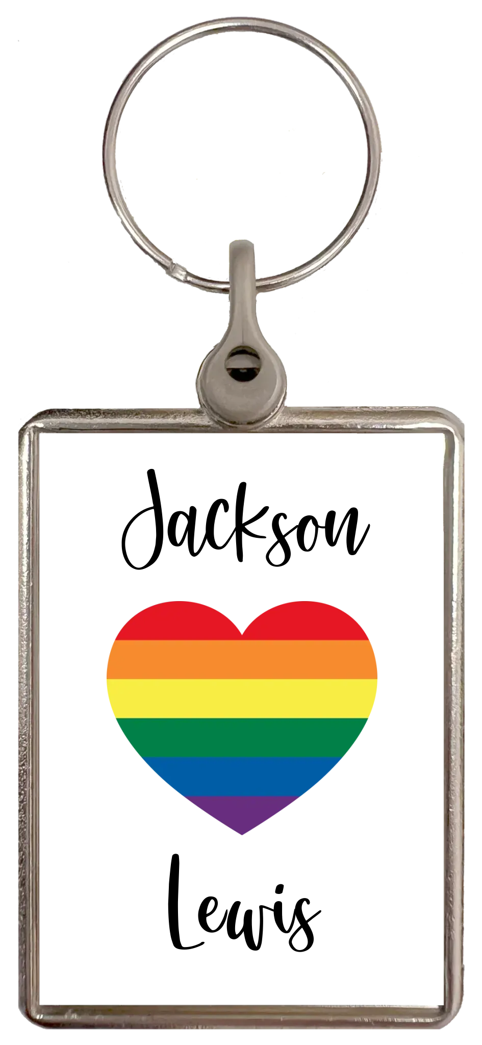 Pride Heart Personalised Keyring
