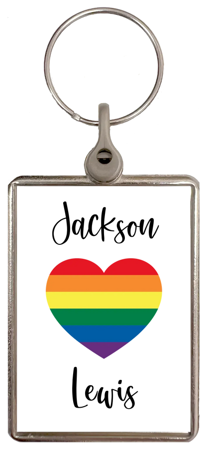 Pride Heart Personalised Keyring