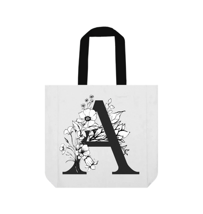 Wildflower Initial Tote Bag