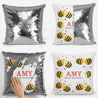 Bee My Valentine Sequin Magic Cushion
