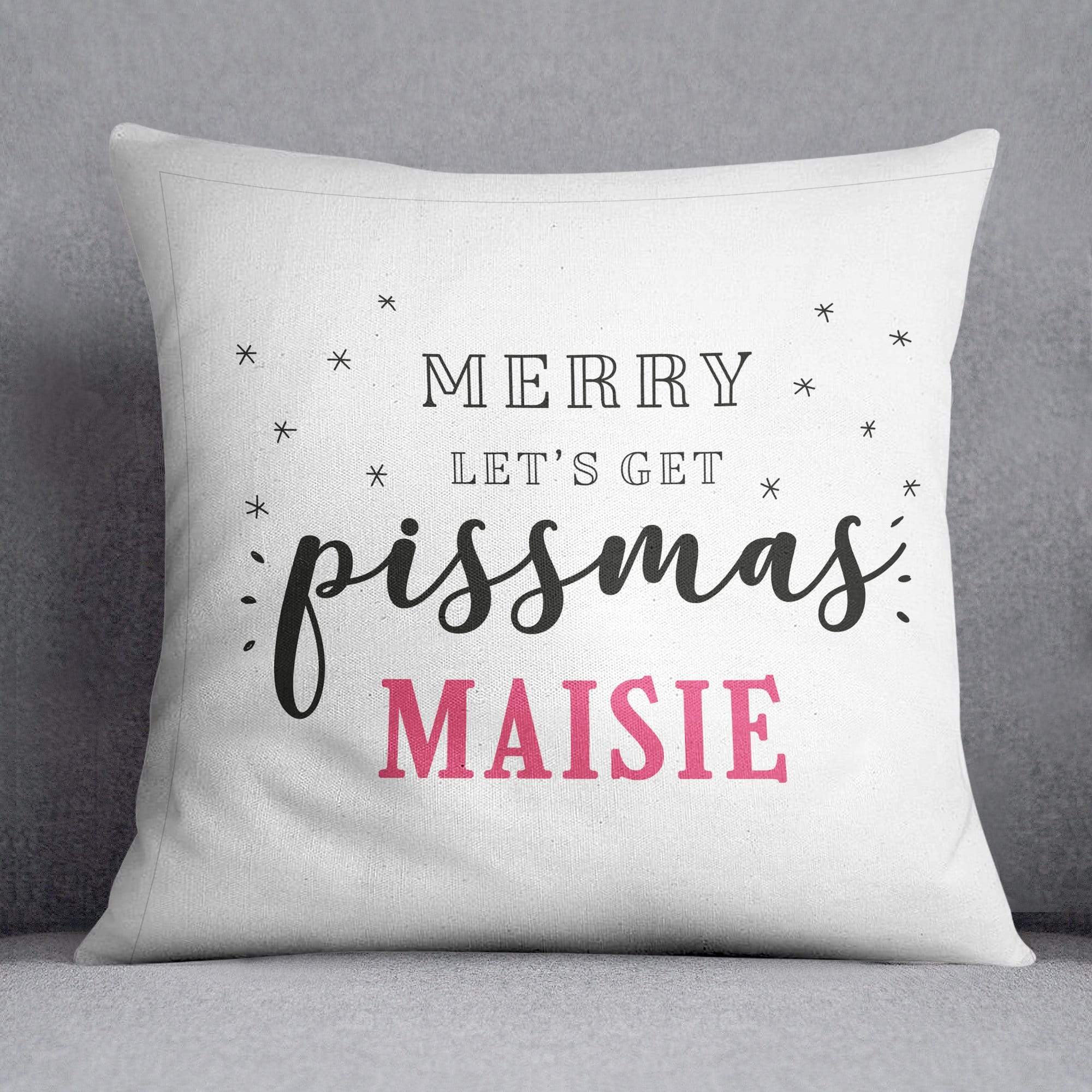 Merry Pissmas Personalised Cushion