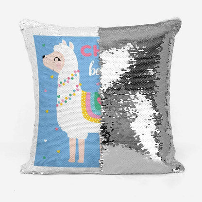 Personalised Believe in You Llama Sequin Magic Cushion