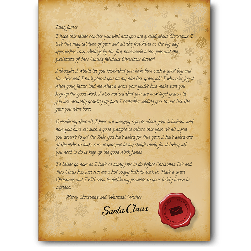 Personalised Christmas Letter From Santa