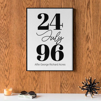 Personalised Date Framed Print