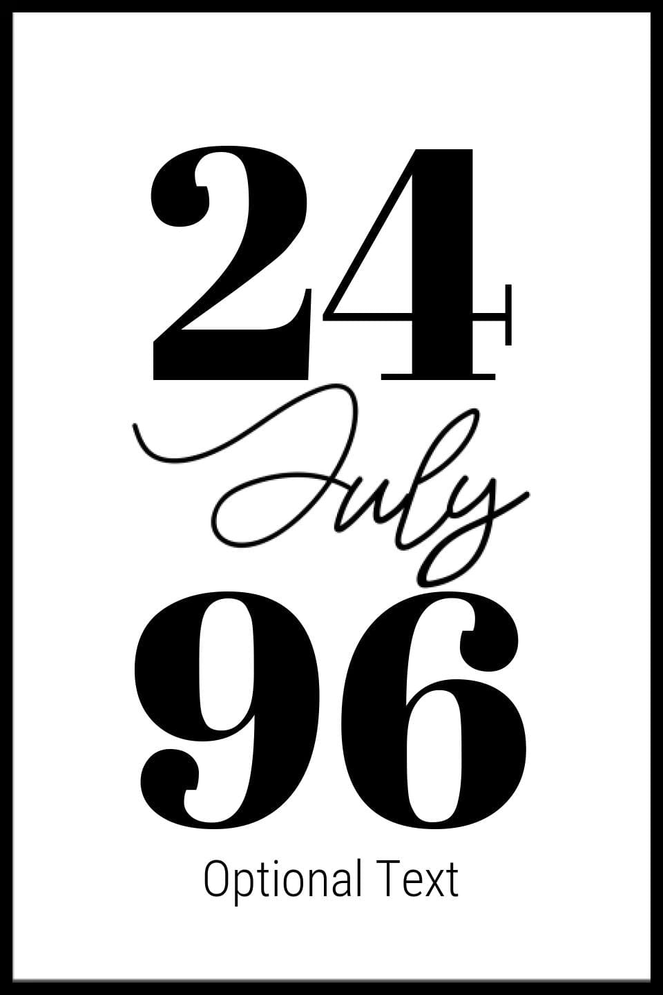 Personalised Date Framed Print