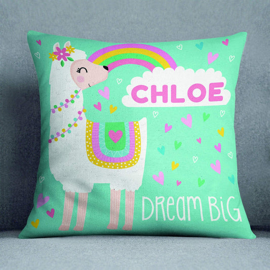 Personalised Dream Big Llama Cushion