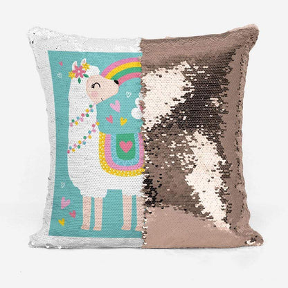 Personalised Dream Big Llama Sequin Magic Cushion