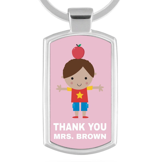 Personalised Pink Boy Thank You Keyring