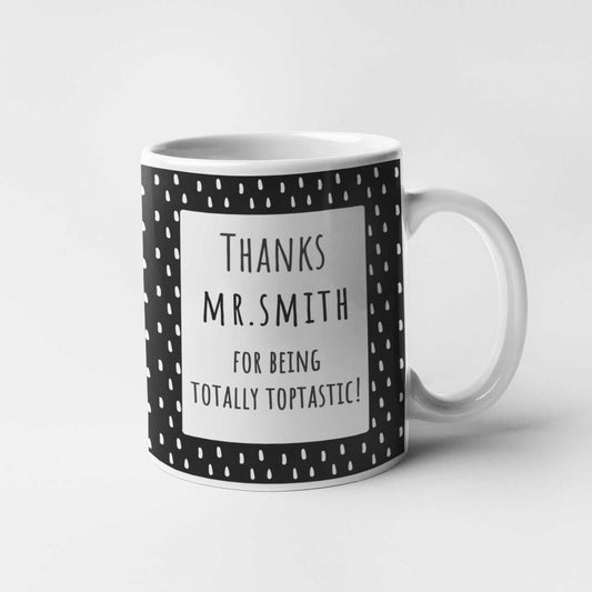 Totally Toptastic! Spotty Design Personalised Mug